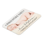 Magnet Flexible Faire-part de naissance photo Typographie tendance (Côté Gauche)