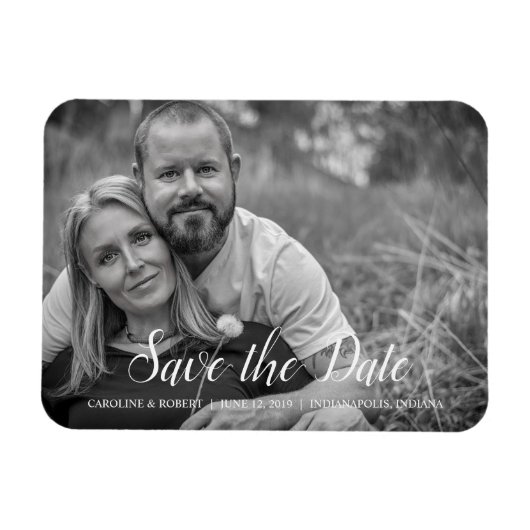 Magnet Flexible Faire-part de photo de script romantique manuscrit (Horizontal)