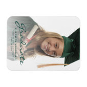 Magnet Flexible Faire-part de remise de diplôme avec écriture vert (Horizontal)