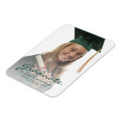 Magnet Flexible Faire-part de remise de diplôme avec écriture vert (Côté Gauche)
