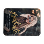 Magnet Flexible Faire-part de remise de diplôme en écriture Gold (Horizontal)