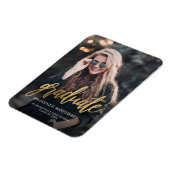 Magnet Flexible Faire-part de remise de diplôme en script or (Côté Gauche)