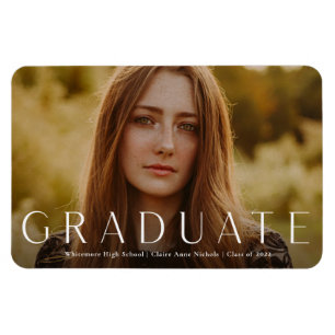 Magnet Flexible Faire-part de remise de diplôme photo horizontale