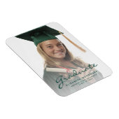 Magnet Flexible Faire-part de remise des diplômes écriture vert fo (Côté Droit)