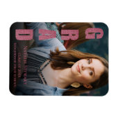 Magnet Flexible Faire-part d'or moderne Faux Rose (Horizontal)