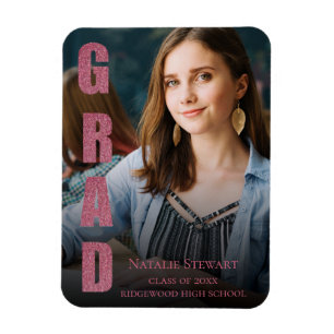 Magnet Flexible Faire-part d'or moderne Faux Rose