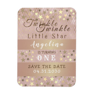 Magnet Flexible Faire-part du 1er anniversaire de Twinkle Star