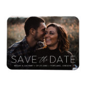 Magnet Flexible Faire part moderne de romance blanche avec photo (Horizontal)