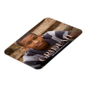 Magnet Flexible Faire-part moderne Rose Gold Overlay Photo Grad (Côté Gauche)