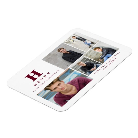 Magnet Flexible faire-part multi-photo initial (Côté Gauche)