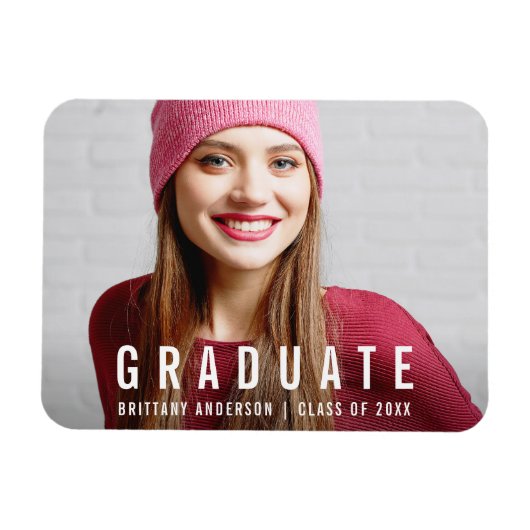 Magnet Flexible Faire-part photo de graduation moderne W (Horizontal)