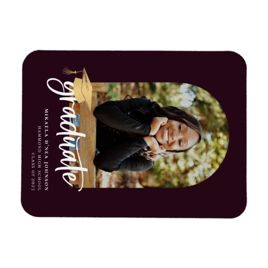 Magnet Flexible Faire-part photo Jouer Script Graduation (Horizontal)