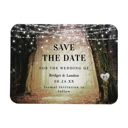 Magnet Flexible Fairytale Enchanted Forest Golden Sauvez La Date (Horizontal)