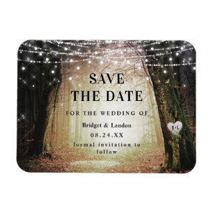 Magnet Flexible Fairytale Enchanted Forest Golden Save The Date
