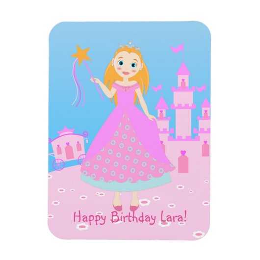 Magnet Flexible Fairytale Princess à Pink Birthaday (Vertical)