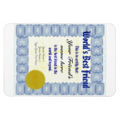 Magnet Flexible Faites un certificat de meilleur ami du monde (Horizontal)