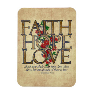 Magnet Flexible Faith Hope Love Christian Bible Verse