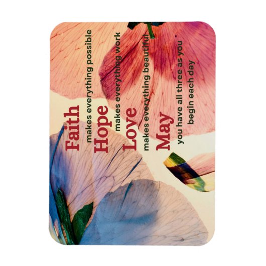 Magnet Flexible Faith Hope Love May (Vertical)