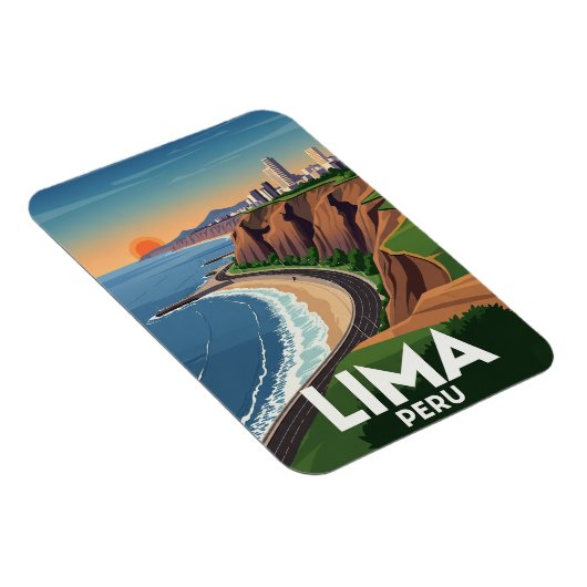Magnet Flexible Falaises de Lima Pérou Voyage (Côté Droit)