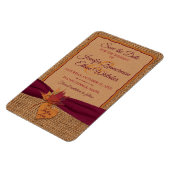 Magnet Flexible Fall in Love Burlap, Feuilles Save the Date (Large (Côté Gauche)