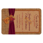 Magnet Flexible Fall in Love Burlap, Feuilles Save the Date (Large (Horizontal)