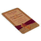 Magnet Flexible Fall in Love Burlap, Feuilles Save the Date (Large (Côté Droit)