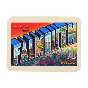 Magnet Flexible Falmouth Cape Cod Massachusetts Carte postale Vint