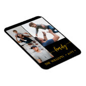 Magnet Flexible famille 3 photo collage noir or script aimant (Côté Droit)