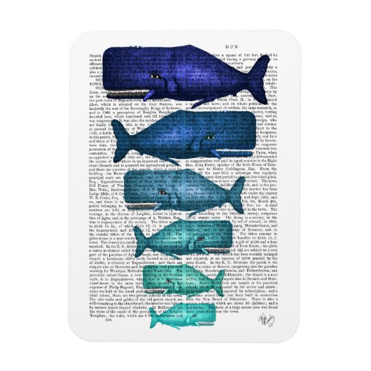 Magnet Flexible Famille Blue Whale (Vertical)