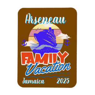 Magnet Flexible Famille Croisière Vacances Brown/Bleu Personnalise