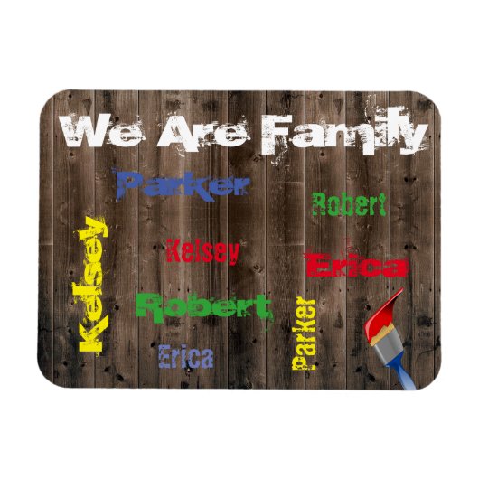 Magnet Flexible Famille De 4 Personnalisés (Horizontal)