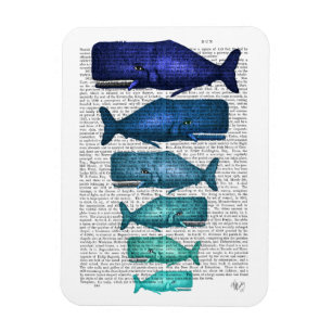 Magnet Flexible Famille de baleines bleues