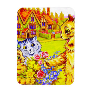 Magnet Flexible Famille de chats dans le jardin