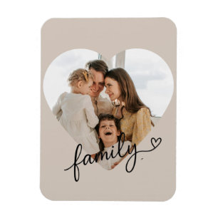 Magnet Flexible Famille de photos du coeur personnalisée