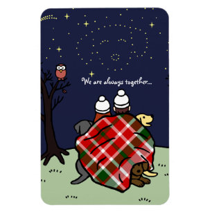 Magnet Flexible Famille personnalisée de Labrador et le ciel