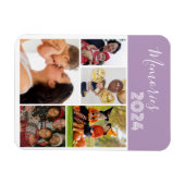 Magnet Flexible Famille Souvenirs 5 photo collage violet (Horizontal)