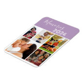 Magnet Flexible Famille Souvenirs 5 photo collage violet (Côté Gauche)