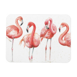 Magnet Flexible Famille tropicale de   des Flamants roses
