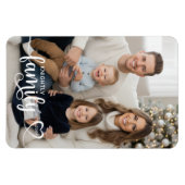 Magnet Flexible Family Script Photo Nom du coeur personnalisé (Horizontal)