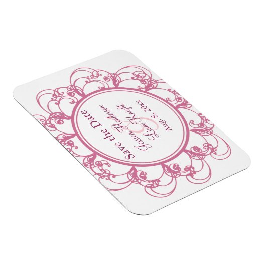 Magnet Flexible Fancy Floral Enregistrer l'aimant de date (Côté Droit)