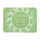 Magnet Flexible Fancy Floral Enregistrer l'aimant de date (vert) (Horizontal)