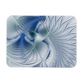 Magnet Flexible Fantaisie dynamique Abstrait Tons bleus Art fracta (Horizontal)
