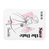 Magnet Flexible Fashion Bride rose Enregistrer la date aimant flex (Horizontal)
