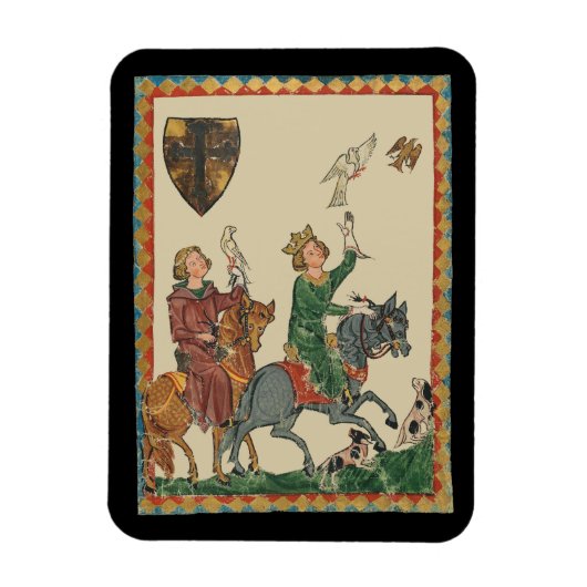 Magnet Flexible Fauconnerie, Codex Manesse du 14e siècle (Vertical)