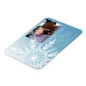 Magnet Flexible Faux de neige blanc sur un mariage bleu glace Sauv (Côté Gauche)