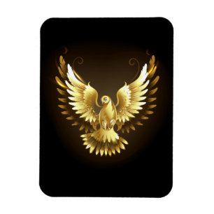 Magnet Flexible Faux Gold Foil Peace Dove en noir