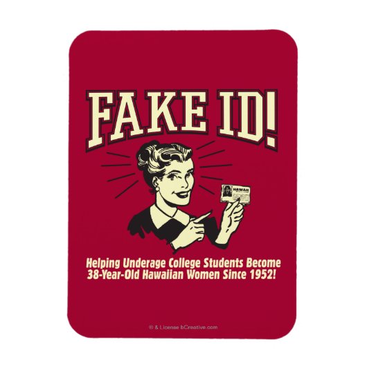 Magnet Flexible Faux ID : Underground College Hawaiian (Vertical)