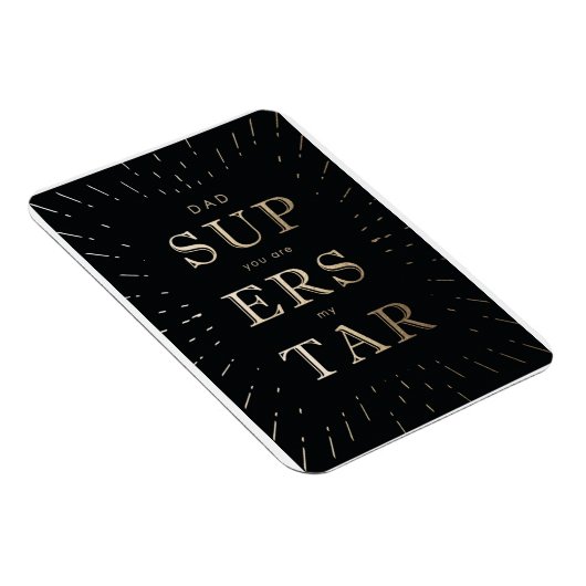 Magnet Flexible faux or feuille papa est superstar fête des pères (Côté Droit)