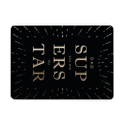 Magnet Flexible faux or feuille papa est superstar fête des pères (Horizontal)