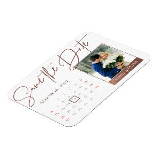 Magnet Flexible Faux Rose Gold Enregistrer La Date Photo